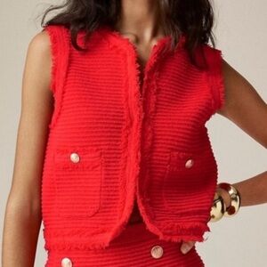 J crew Textured vest in fine bouclé size S